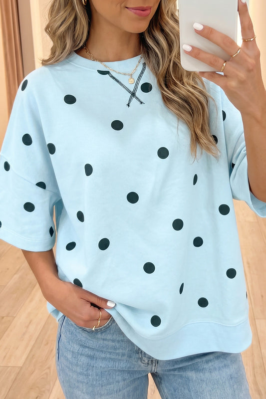 Pre-order Blue Skies Polka Dot Tunic Top