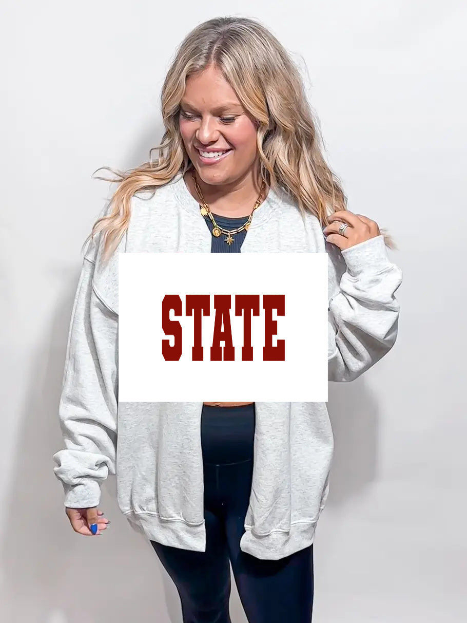 Pre-Order Gameday Sweatshirt Cardi (SIZE UP 1-2 SIZES FOR OVERSIZED LOOK)