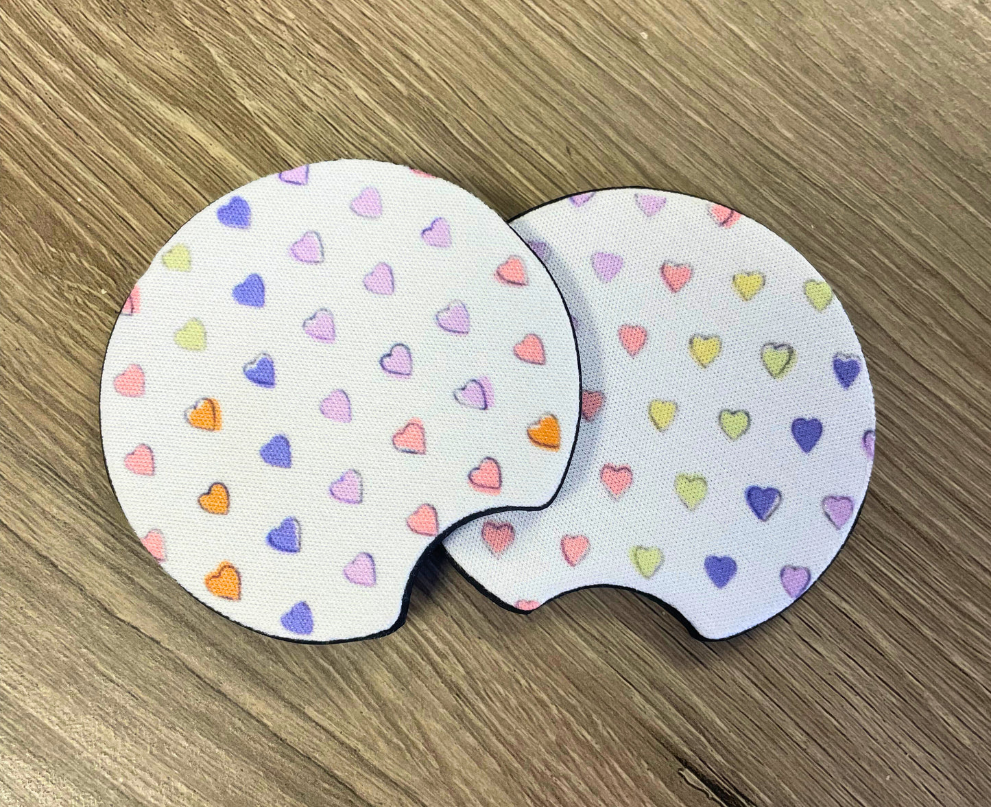 Grace On The Go Car Coaster Set - Pastel Hearts