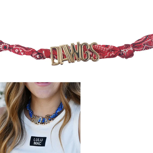Pre-order Lulu Mac Charm Scarf Necklace - Dawgs