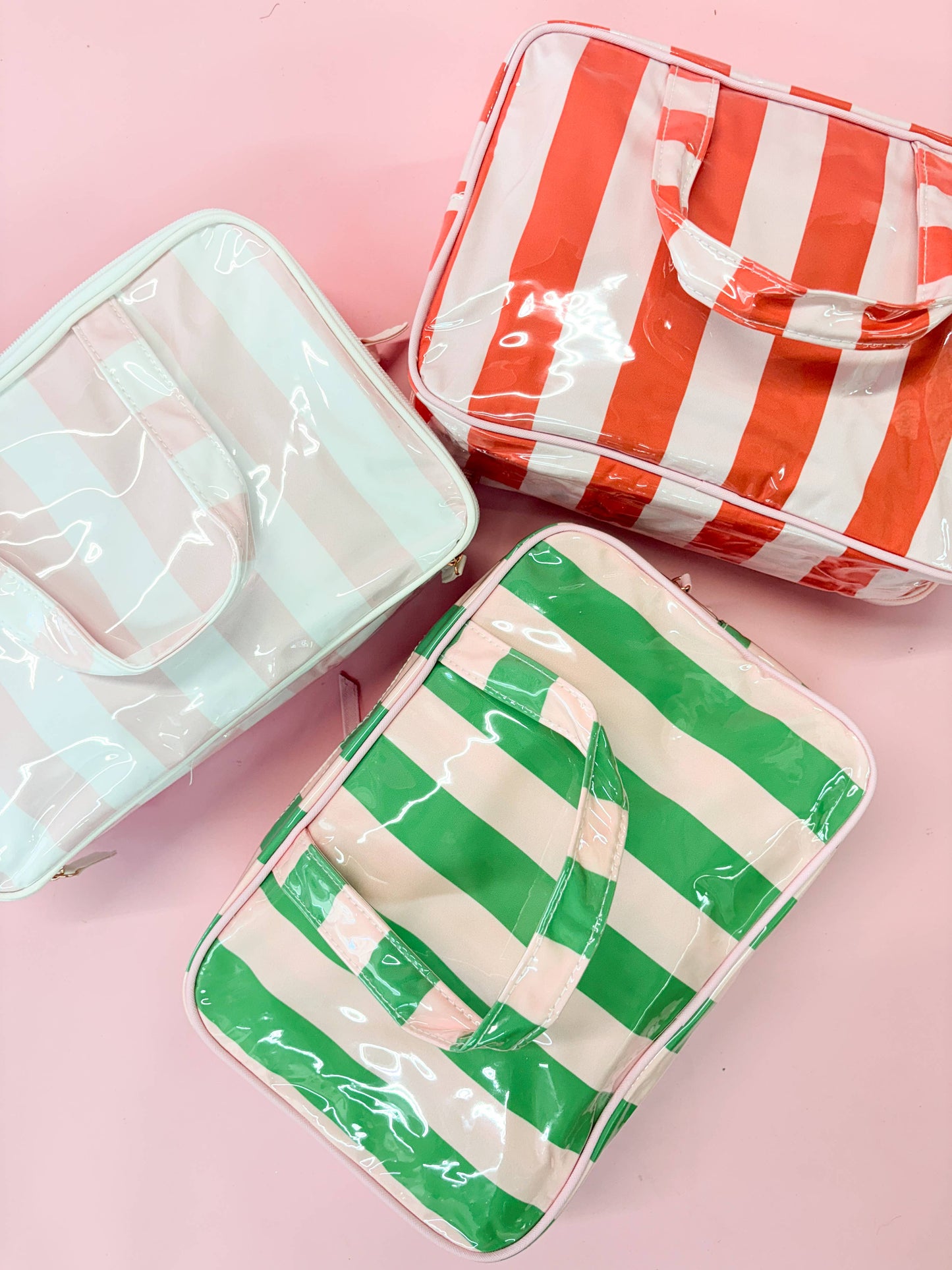 Gloss & Go - Colorful Stripe Wipeable Travel Cosmetic Case