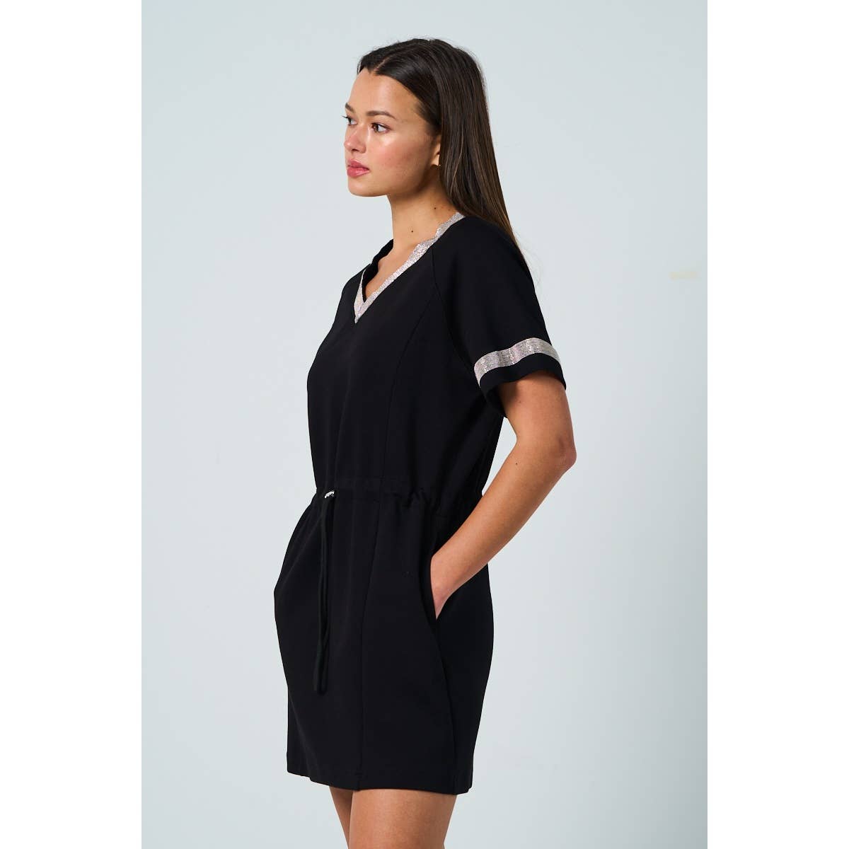 Silver Trim Knit Dress