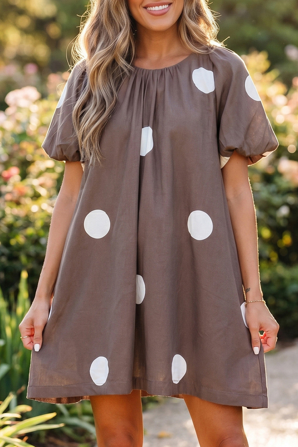 Pre-order Spotted in Style Brown Dress