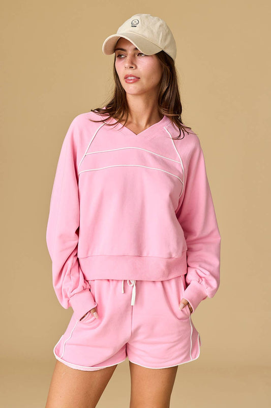 Lyla Piped Pink Set