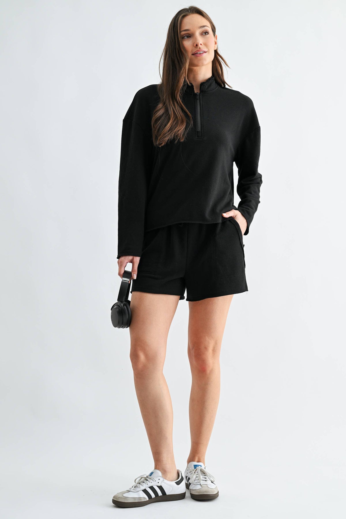 Black Half-Zip Set