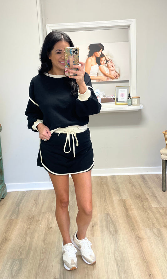 Pre-order Black Skort Set