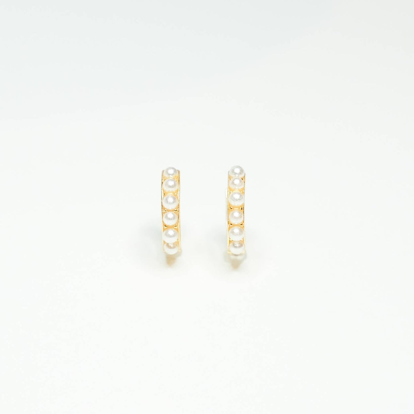 Dainty Pearl Studded Gold Huggies Earring