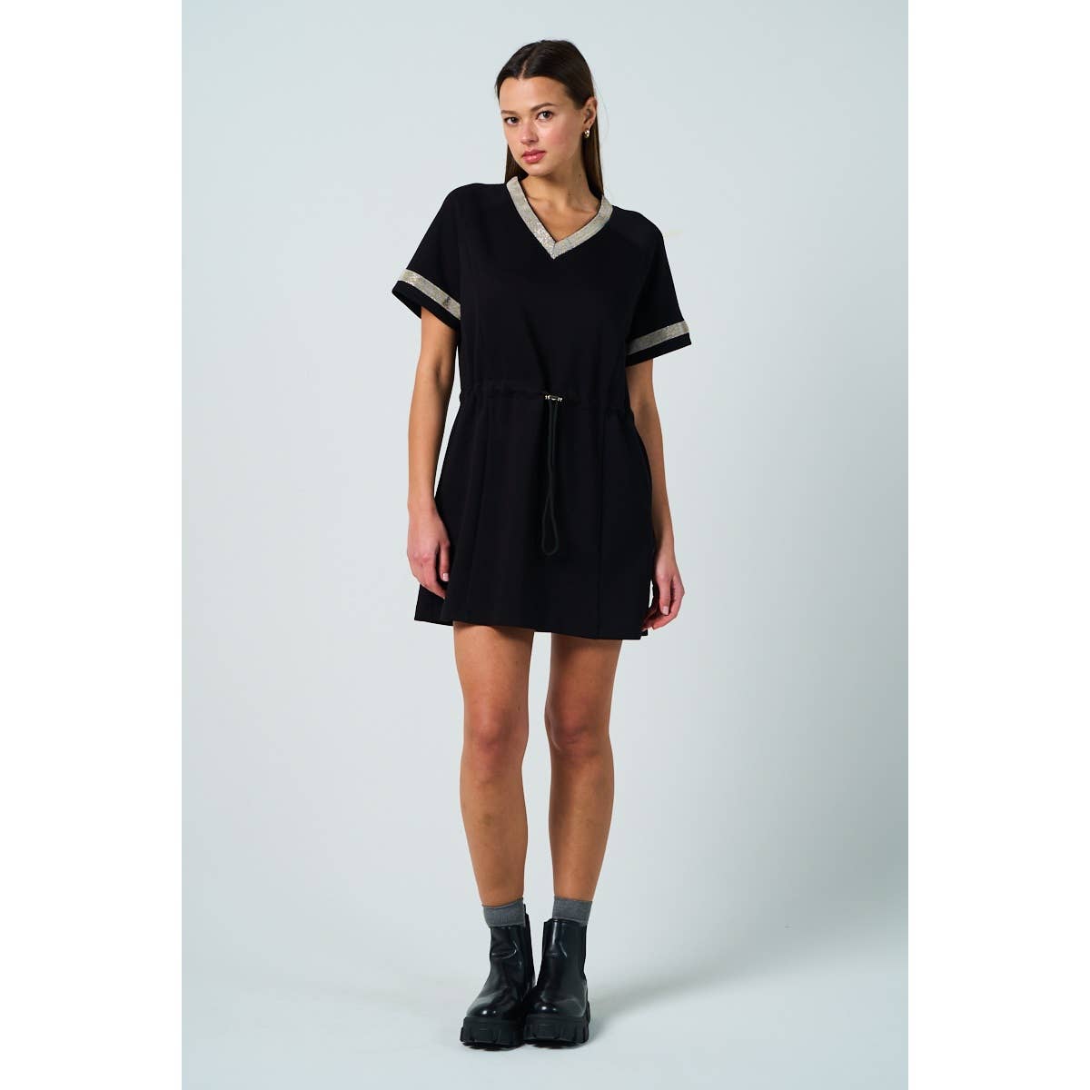 Silver Trim Knit Dress