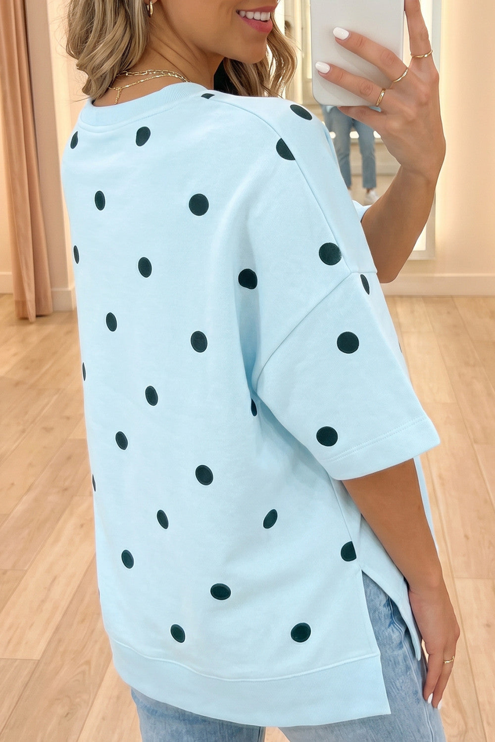 Pre-order Blue Skies Polka Dot Tunic Top