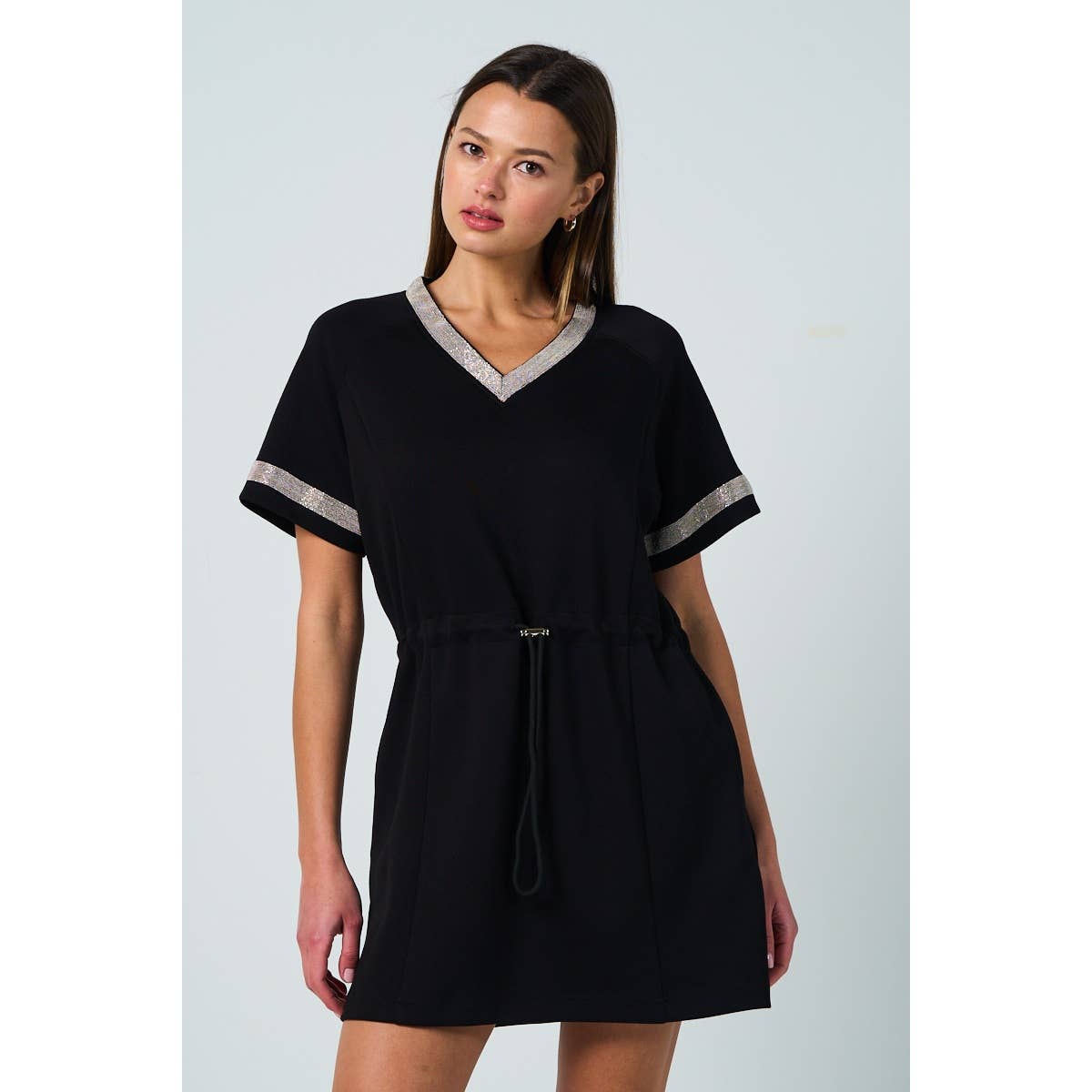Silver Trim Knit Dress