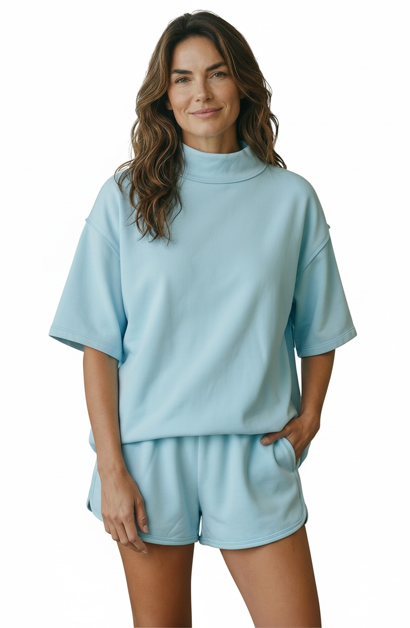 Pre-order Solid Mock Neck Set