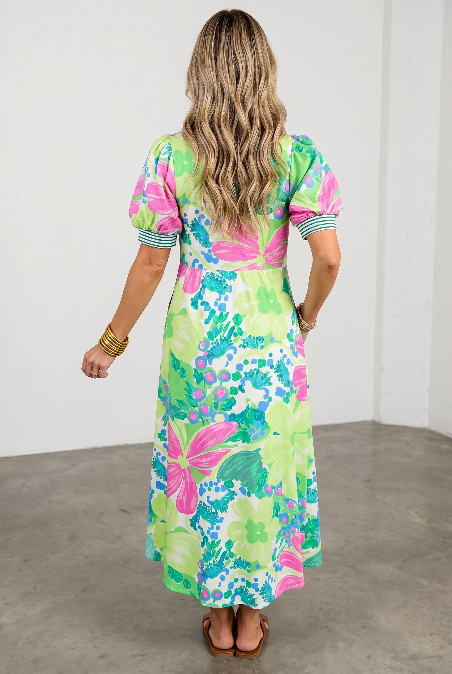 Pre-order Palm Paradise Floral Midi Dress