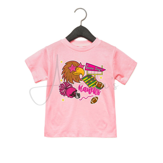 Pre-order Preppy Hawks Pink Game Day Shirt | Baby | Toddler | Youth | Adult