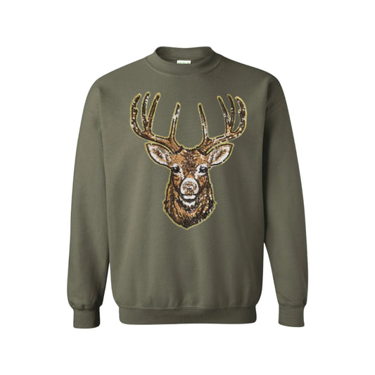 Pre-Order Sequin Sweatshirt - Regular Deer - Green
