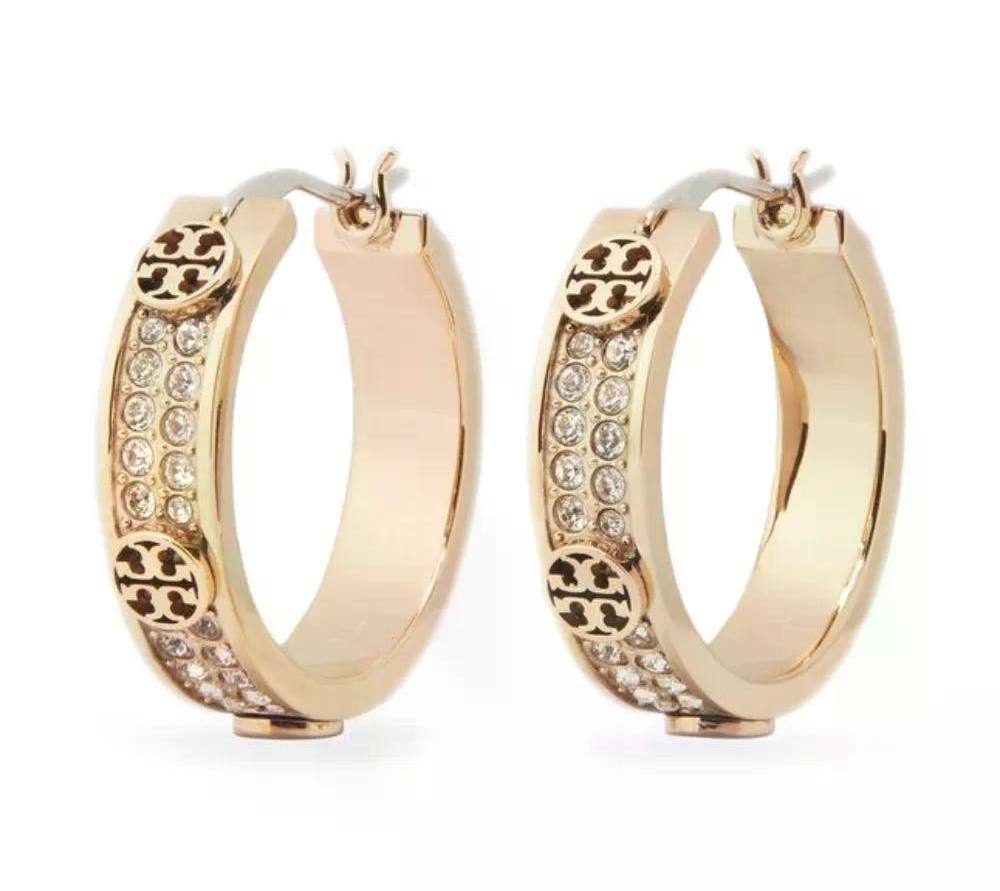Rhinestone and Gold Hoops (TB)