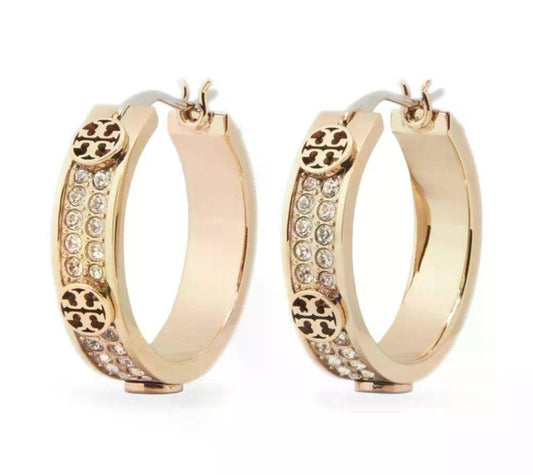 Rhinestone and Gold Hoops (TB)