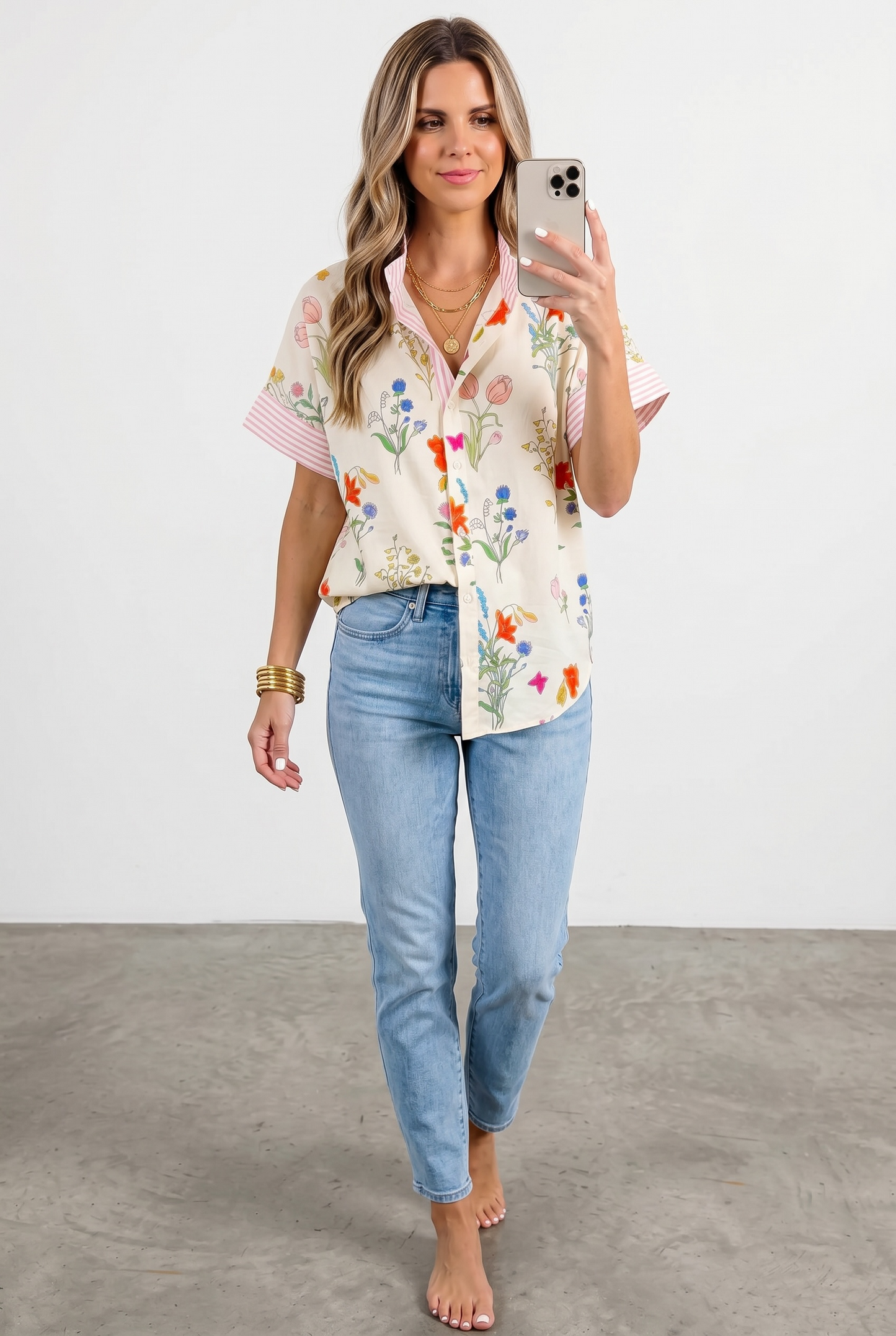 Pre-order Wildflower Lane Floral Button Top